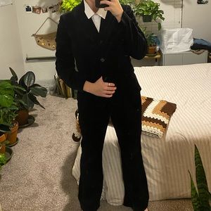 Black Suede/Velvet Dress Suit